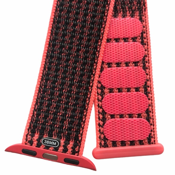 5/$20 NEW Crimson Red Black Nylon Sport Loop Band Apple Watch 38/40/41mm - Picture 3 of 9